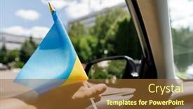  Presentation with nationalism - Presentation design with man-holds-the-flag background and a tawny brown colored foreground