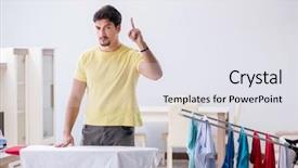  Presentation with clothing - Cool new theme with man husband doing clothing iron backdrop and a white colored foreground