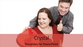  Presentation with candy heart - Slide set enhanced with man impresses his valentine date background and a red colored foreground