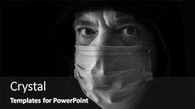  Presentation with fake news - Beautiful slides featuring man-in-a-black-hoodie backdrop and a dark gray colored foreground