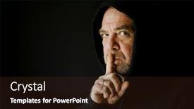  Presentation with fake news - PPT theme having man-in-a-black-hoodie background and a wine colored foreground