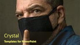  Presentation with fake news - Presentation having man-in-a-black-medical background and a tawny brown colored foreground