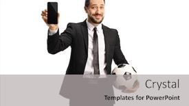  Presentation with black man - Beautiful theme featuring man-in-a-black-suit backdrop and a light gray colored foreground