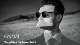  Presentation with black man - Slide set featuring man-in-a-black-suit background and a  colored foreground