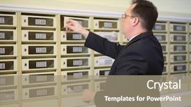  Presentation with man in suit guitar - Cool new slides with man in a business suit backdrop and a coral colored foreground
