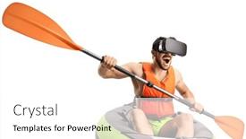  Presentation with life - PPT theme having man-in-a-canoe background and a white colored foreground