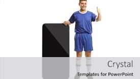  Presentation with next - PPT theme enhanced with man-in-a-football-jersey background and a  colored foreground
