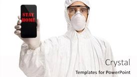  Presentation with hazmat - Slide deck consisting of man-in-a-hazmat-suit background and a sky blue colored foreground