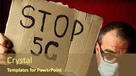  Presentation with fake news - Colorful PPT theme enhanced with man-in-a-medical-mask backdrop and a coral colored foreground