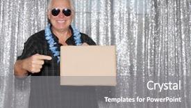 Presentation with sequin - Presentation theme having man in a photo booth background and a gray colored foreground