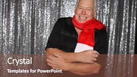  Presentation with sequin - Amazing PPT layouts having man in a photo booth backdrop and a tawny brown colored foreground