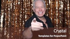  Presentation with sequin - Slide deck consisting of man in a photo booth background and a tawny brown colored foreground