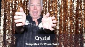  Presentation with white gold - Slides having man in a photo booth background and a dark gray colored foreground