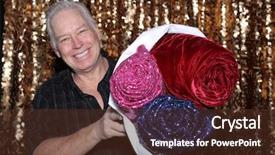  Presentation with sequin - Audience pleasing theme consisting of man in a photo booth backdrop and a tawny brown colored foreground