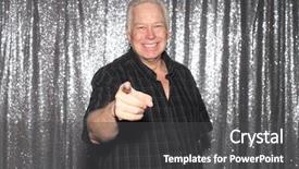  Presentation with sequin - Amazing slide set having booh - man in a photo booth backdrop and a dark gray colored foreground