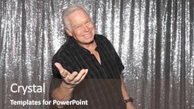  Presentation with sequin - Presentation design consisting of booh - man in a photo booth background and a tawny brown colored foreground