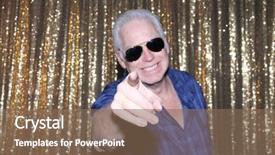  Presentation with photo - Colorful slide set enhanced with man in a photo booth backdrop and a violet colored foreground