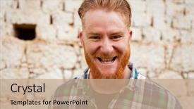  Presentation with rural farms and towns - Amazing PPT theme having man in a rural enviroment backdrop and a  colored foreground