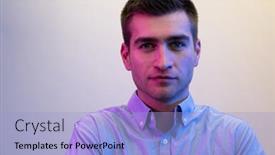  Presentation with dark - PPT theme enhanced with man-in-a-shirt-poses background and a light blue colored foreground