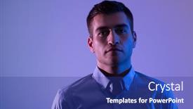  Presentation with dark - Presentation theme consisting of man-in-a-shirt-poses background and a navy blue colored foreground