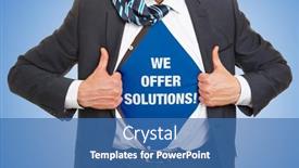  Presentation with slogan - Beautiful slides featuring man-in-a-suit-opens backdrop and a teal colored foreground