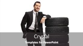  Presentation with tires - Presentation theme consisting of man-in-a-suit background and a dark gray colored foreground
