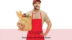  Presentation with paper bag - PPT layouts featuring man-in-a-uniform-holding background and a red colored foreground