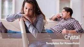  Presentation with drinking problem - Colorful slide set enhanced with man in a young family backdrop and a gray colored foreground