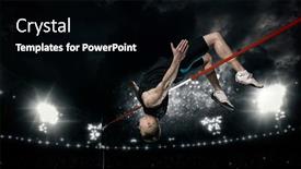  Presentation with high jump - Presentation theme enhanced with man-in-action-of-high background and a black colored foreground