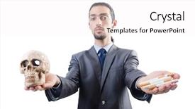  Presentation with human rights concept chained man - Cool new slides with man in antismoking concept isolated backdrop and a white colored foreground