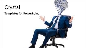  Presentation with artificial neural network - Amazing presentation theme having man in artificial intelligence concept backdrop and a white colored foreground