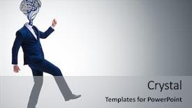  Presentation with artificial neural network - Beautiful theme featuring man in artificial intelligence concept backdrop and a light gray colored foreground