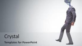  Presentation with artificial intelligence - Theme with man in artificial intelligence concept background and a light gray colored foreground