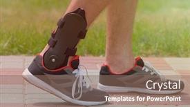  Presentation with ankle - Beautiful presentation theme featuring man-in-athletic-sneakers-wearing backdrop and a coral colored foreground