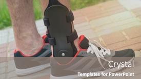  Presentation with ankle - PPT theme with man-in-athletic-sneakers-wearing background and a gray colored foreground