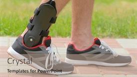  Presentation with ankle - Audience pleasing slide set consisting of man-in-athletic-sneakers-wearing backdrop and a soft green colored foreground