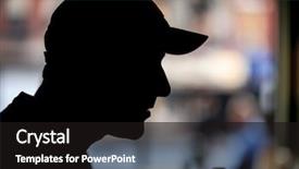  Presentation with silhouette of man worship - Amazing presentation design having man in baseball cap backdrop and a black colored foreground