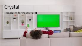  Presentation with free aging at home - Colorful slide deck enhanced with man in bathrobe enjoying free backdrop and a light gray colored foreground