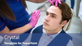  Presentation with clinic - Audience pleasing slides consisting of man-in-beauty-clinic-reducing backdrop and a ocean colored foreground