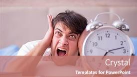  Presentation with insomnia - Presentation theme having man-in-bed-frustrated-suffering background and a coral colored foreground