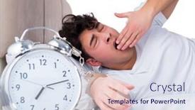  Presentation with insomnia - Presentation theme having man-in-bed-suffering background and a sky blue colored foreground