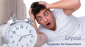  Presentation with insomnia - Slide deck with man-in-bed-suffering background and a sky blue colored foreground