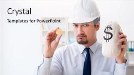  Presentation with mining - PPT layouts enhanced with man in bitcoin mining business background and a  colored foreground