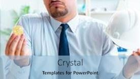  Presentation with mining - Slides having man-in-bitcoin-mining-business background and a light blue colored foreground