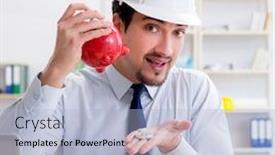  Presentation with mining - Cool new theme with man-in-bitcoin-mining-business backdrop and a light blue colored foreground