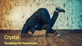  Presentation with clothing - Slides enhanced with man in black clothing break background and a tawny brown colored foreground