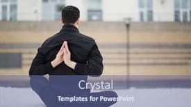  Presentation with black man - Audience pleasing PPT theme consisting of man-in-black-does-yoga backdrop and a ocean colored foreground