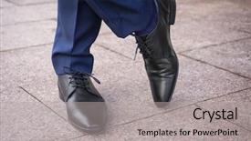  Presentation with leather shoes - Presentation design consisting of man in black leather shoes background and a light gray colored foreground
