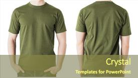  Presentation with human rights concept chained man - Amazing slide set having man in blank khaki green backdrop and a tawny brown colored foreground