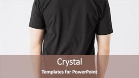  Presentation with blank - Presentation featuring man in blank t-shirt background and a coral colored foreground